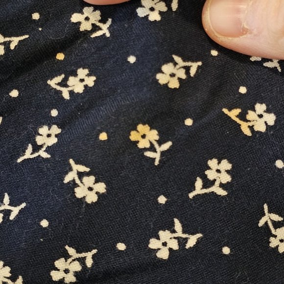 VTG 90s Size‎ M Navy Floral Shirt Dress Long Maxi Sleeveless Rayon Laceup Back - Picture 7 of 11